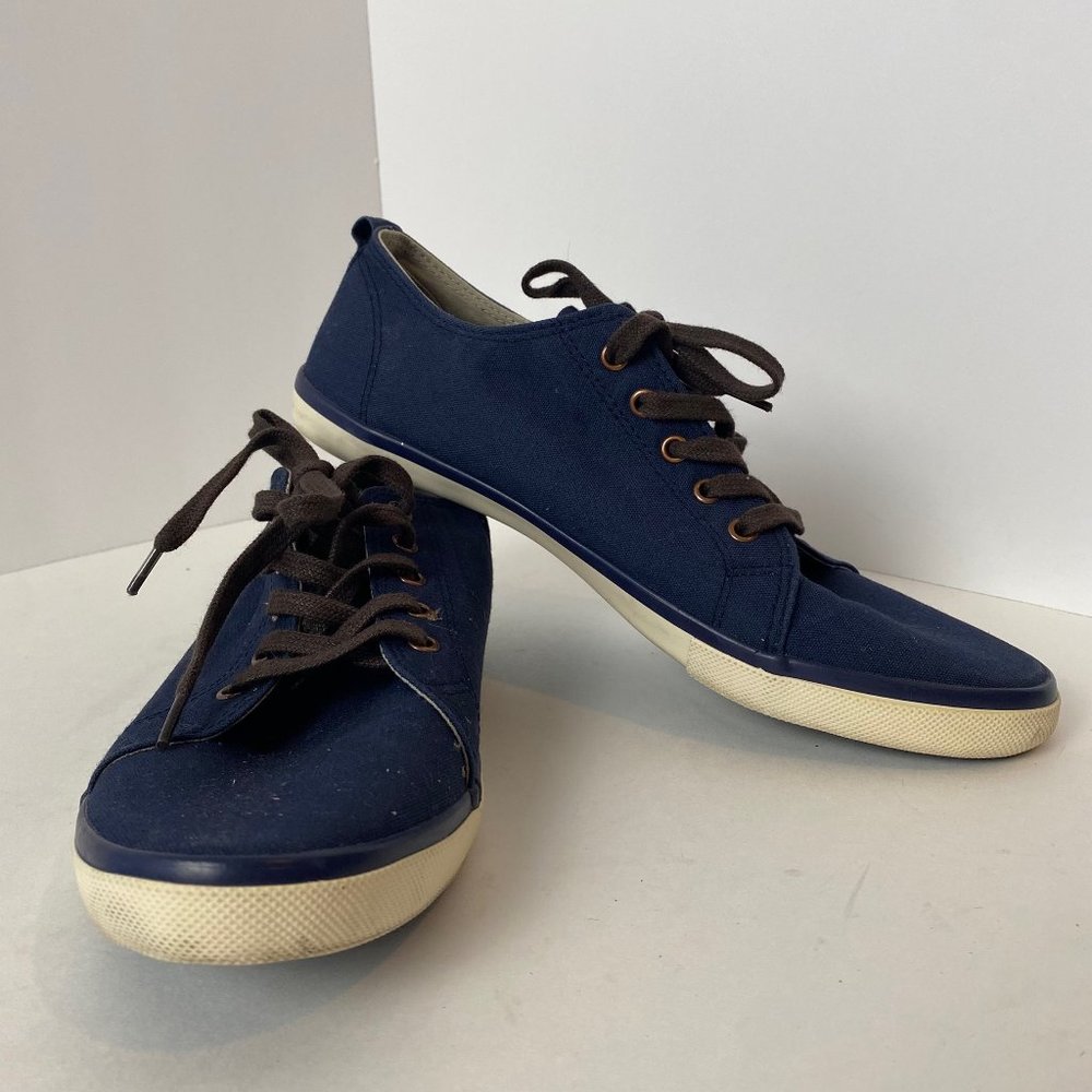 Men's Casual Minimalist Classic Blue Canvas Shoes Size 7.5